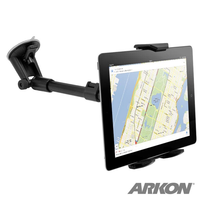 Arkon Tablet Mount with Push Button Universal Holder and 14in-18in Windshield Pedestal