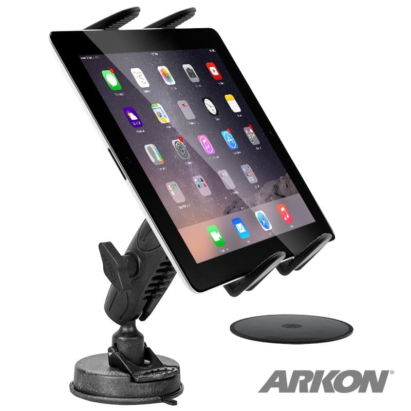 Arkon Robust Mount Series - Universal Sticky Suction Windshield Dash Tablet Mount