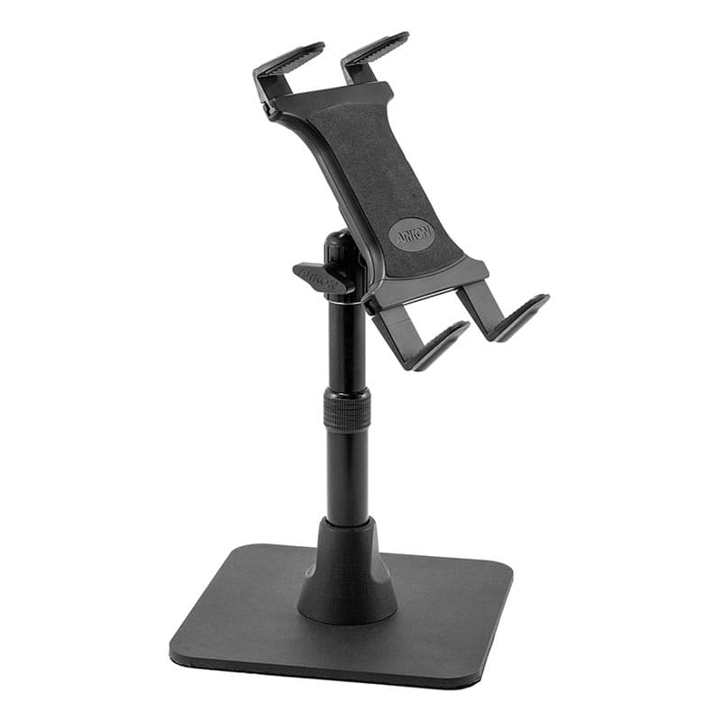 Arkon Tablet Stand Weighted Base w/ Telescoping 7.5in to 9.75in Height Adjustable Shaft