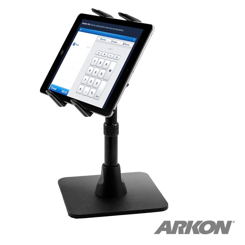 Arkon Tablet Stand Weighted Base w/ Telescoping 7.5in to 9.75in Height Adjustable Shaft