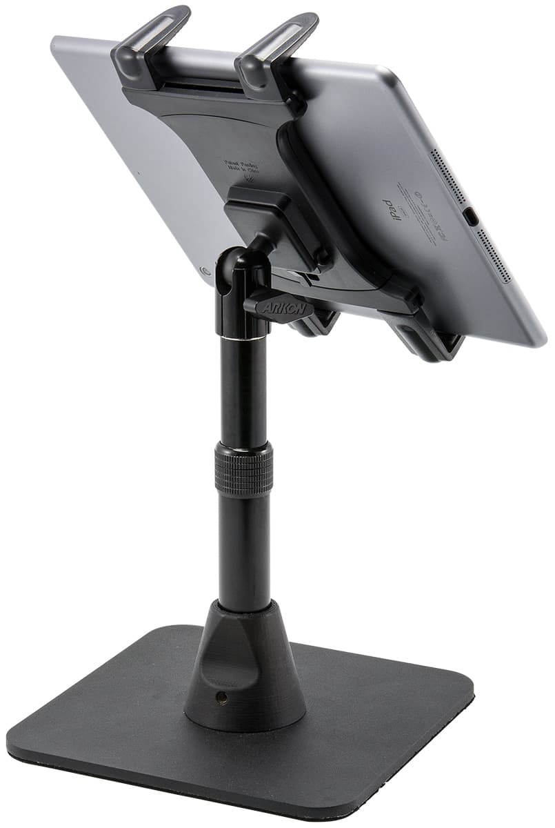 Arkon Tablet Stand Weighted Base w/ Telescoping 7.5in to 9.75in Height Adjustable Shaft