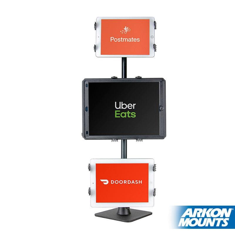 Arkon Triple Slim-Grip® Tablet Holder Stand for Restaurant Delivery and Point of Sale - DoorDash, Uber Eats, Grubhub