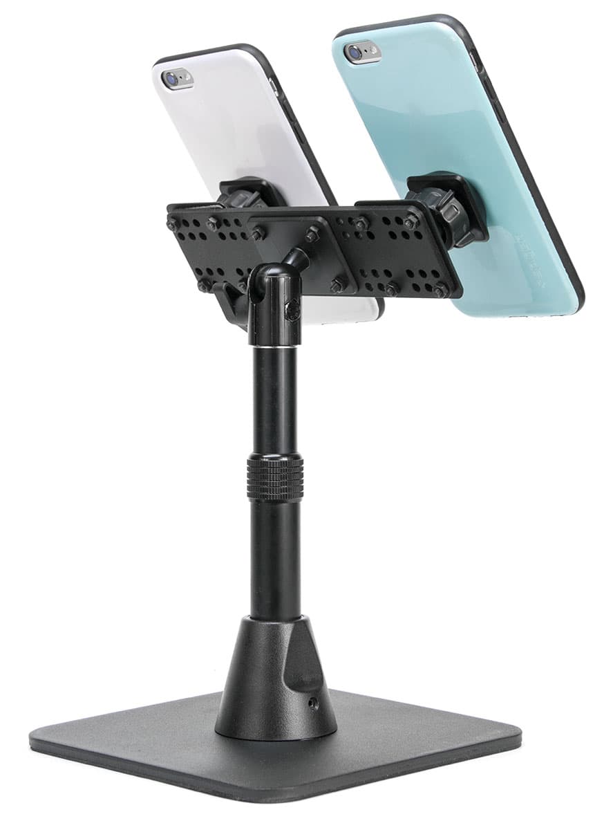 Arkon TW Broadcaster Dual Phone Magnetic Mount Desk Stand for Live Streaming Periscope Facebook Live
