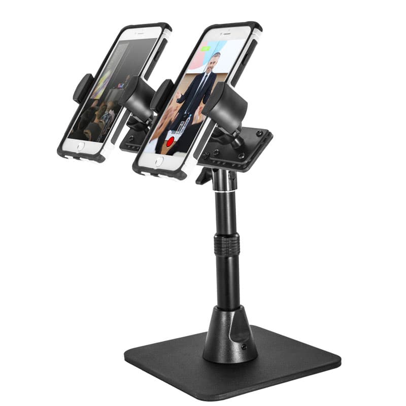 Arkon TW Broadcaster Pro Stand - Dual Phone Desk Stand for Live Streaming Periscope Facebook Live