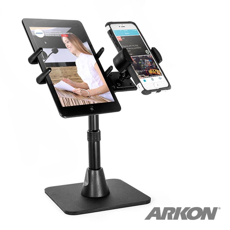 Arkon TW Broadcaster Combo Stand - Side-by-Side Live Streaming with iPad mini or iPhone Periscope Facebook