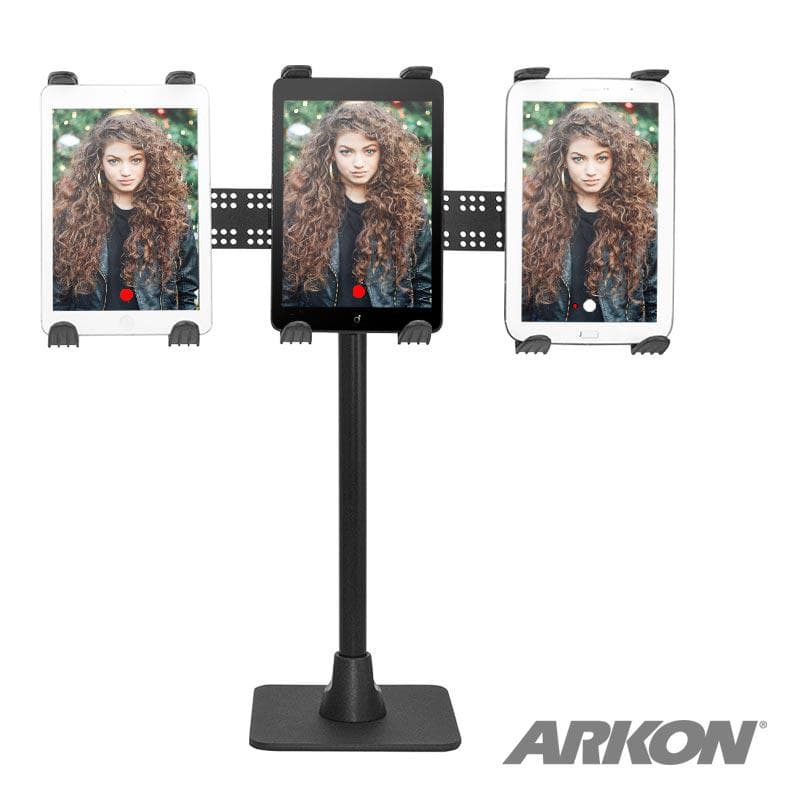 Arkon TW Broadcaster TriStreamer Triple Tablet Holder 29-inch Countertop or Desk Stand for Live Streaming