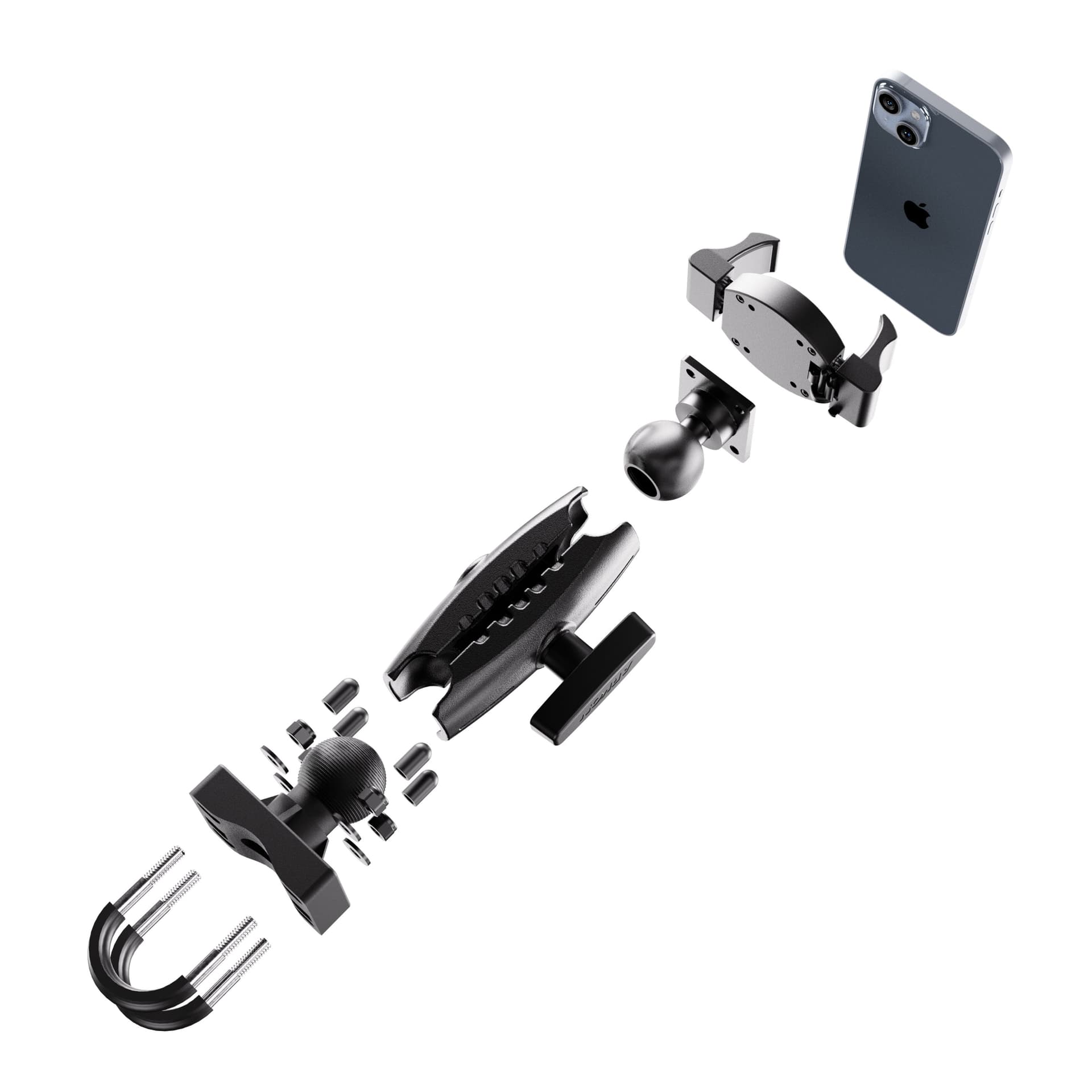 XMS™ U-Bolt Mount with RoadVise® Ultra Pro Phone Holder - 1.5" Dia.