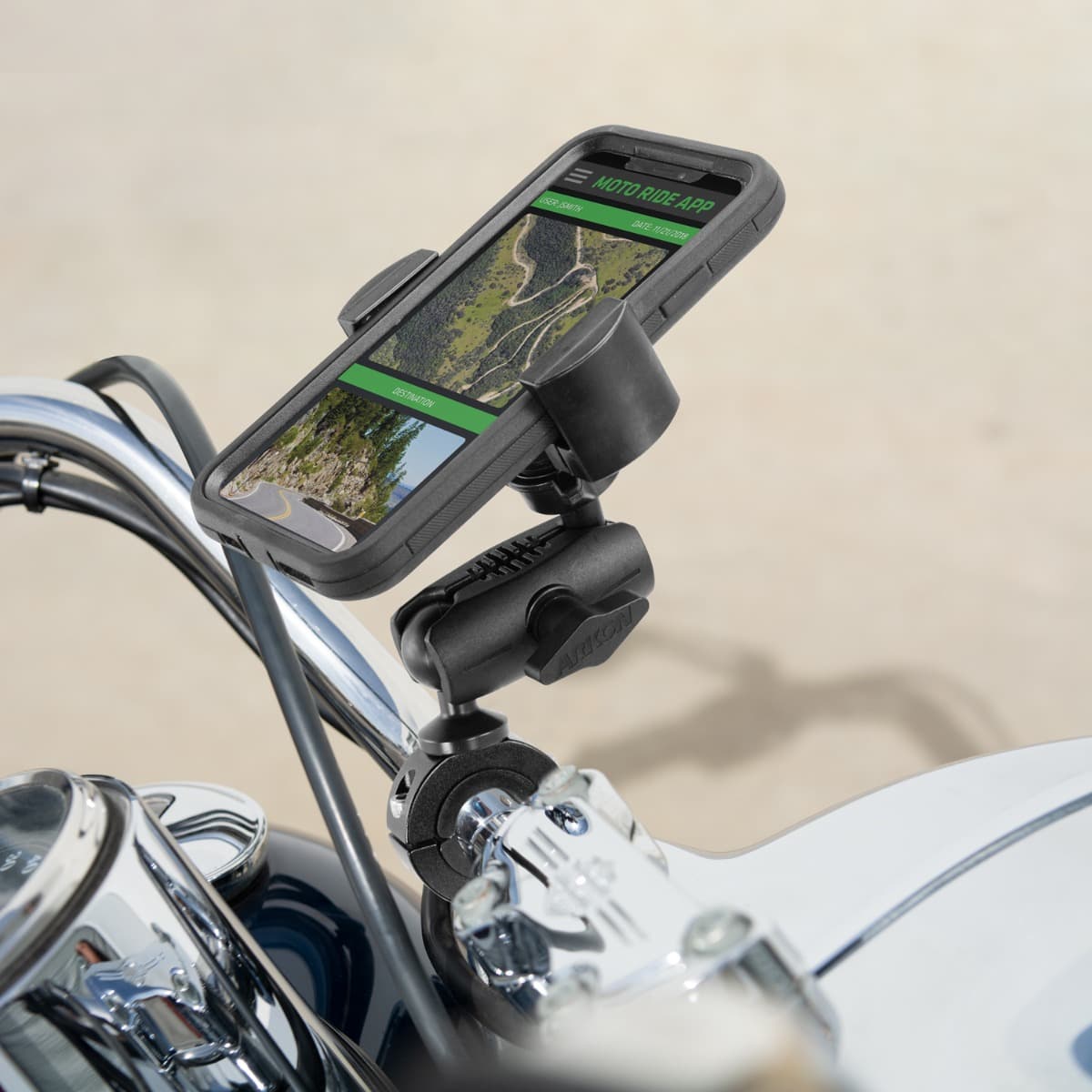 Arkon RoadVise® XL 25mm Robust Aluminum Motorcycle Handlebar Phone and Midsize Tablet Mount