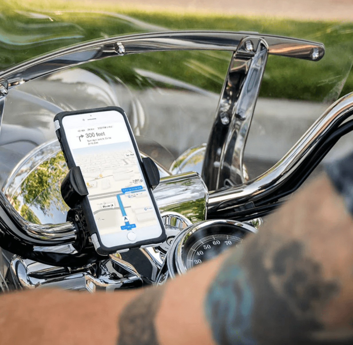 Arkon RoadVise® XL Motorcycle Phone Mount - Black Aluminum
