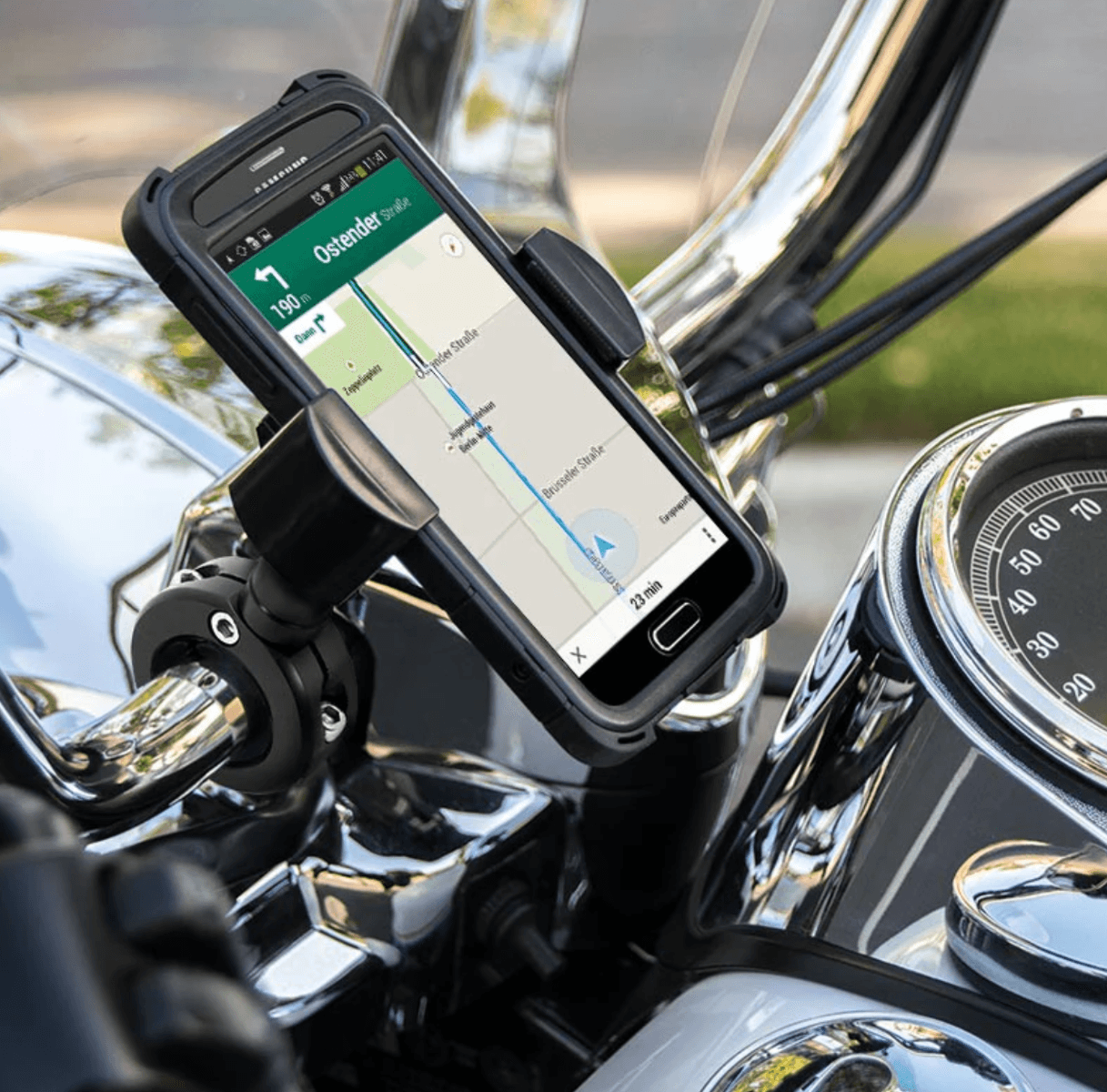Arkon RoadVise® XL Motorcycle Phone Mount - Black Aluminum