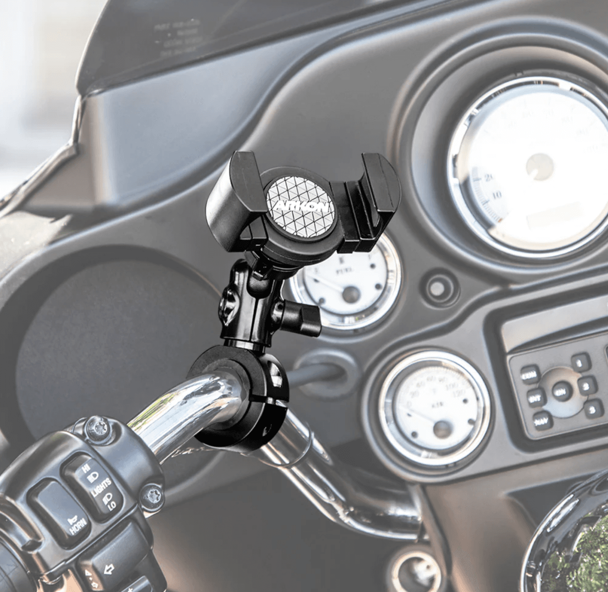 Arkon RoadVise® XL Premium Aluminum Motorcycle Handlebar Phone and Midsize Tablet Mount