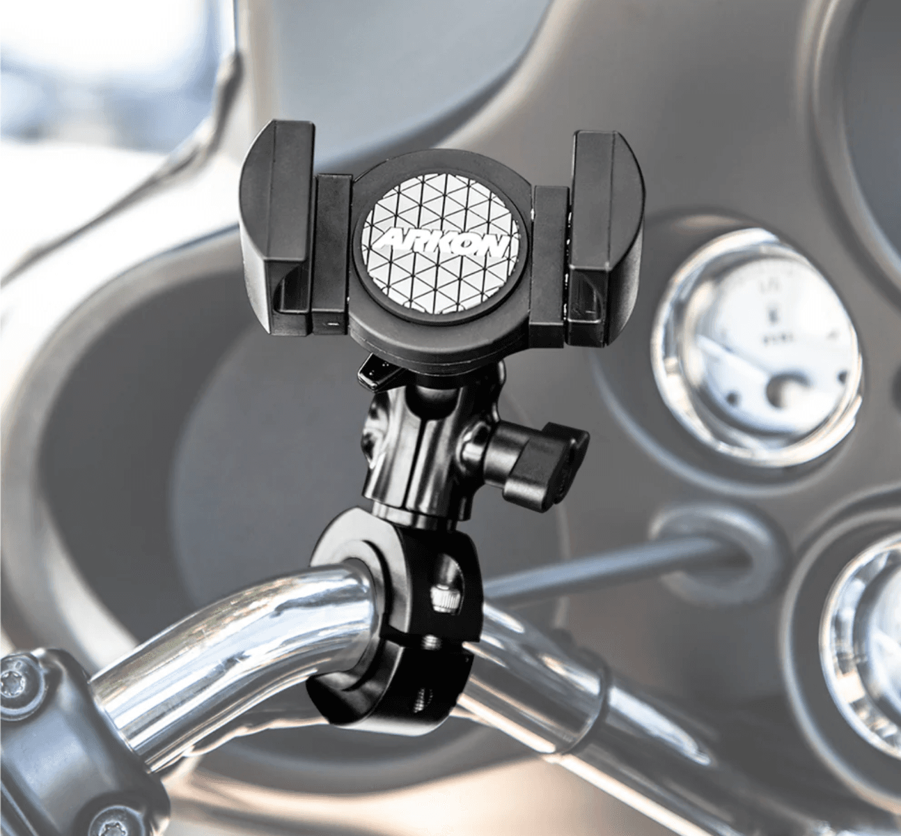 Arkon RoadVise® XL Premium Aluminum Motorcycle Handlebar Phone and Midsize Tablet Mount