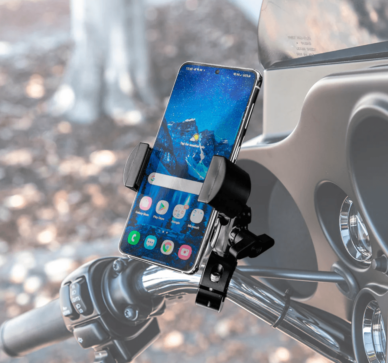 Arkon RoadVise® XL Premium Aluminum Motorcycle Handlebar Phone and Midsize Tablet Mount