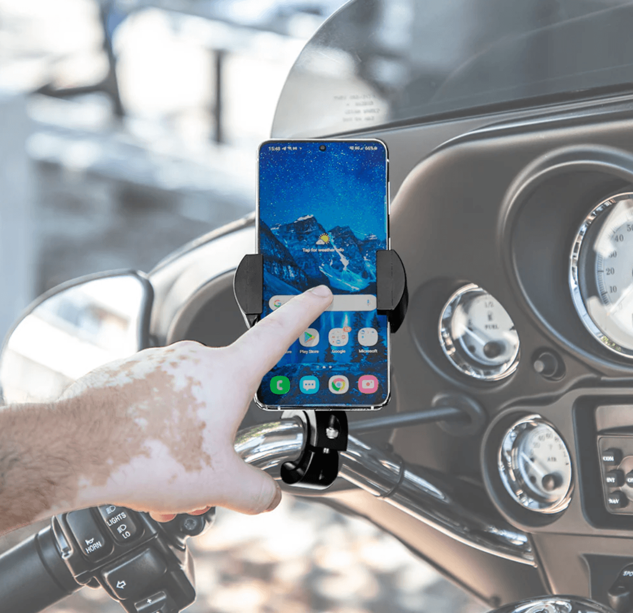 Arkon RoadVise® XL Premium Aluminum Motorcycle Handlebar Phone and Midsize Tablet Mount