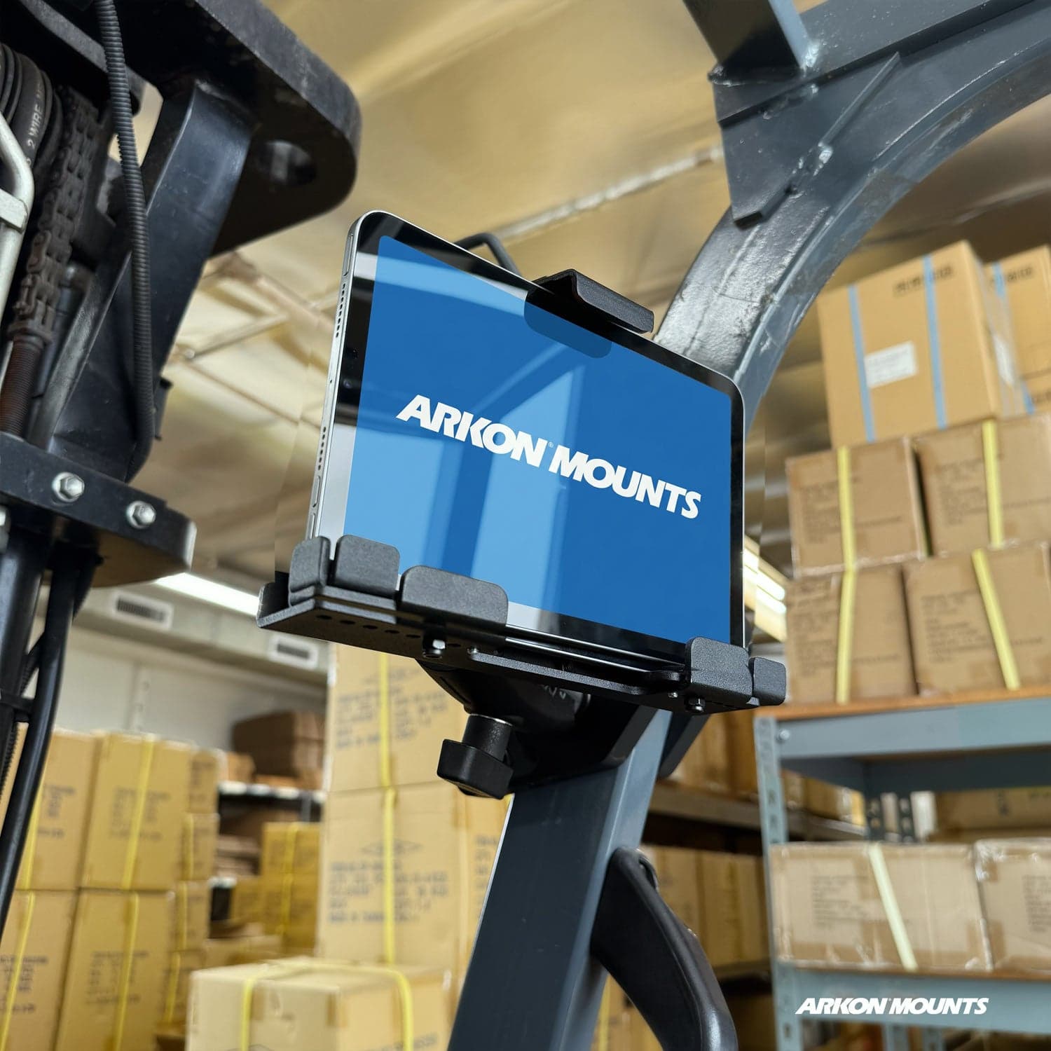 XMS™ Heavy Duty Forklift Mount with LockVise™ Metal XL Locking Tablet Holder - 5-inch