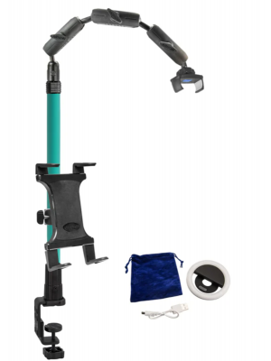 CLAMPRCBTL | Arkon Remarkable Creator™ Pro+Plus Clamp Mount with Teal Extension Pole