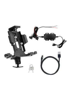 TAB42AMPSML | Arkon Powered Locking Tablet Mount with Magnetic Lightning Charge Cable for Commercial and Enterprise